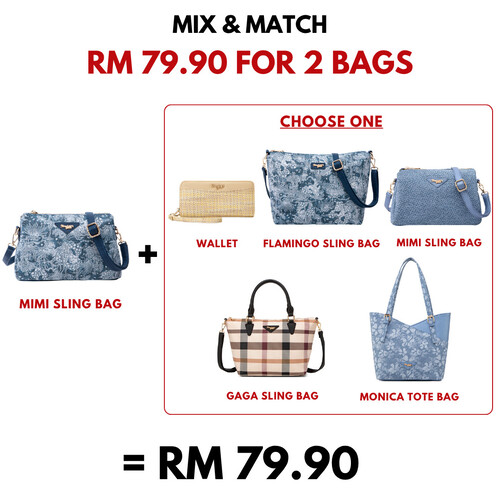 MIMI SLING BAG - FLORAL JEANS CA, NAVY BLUE